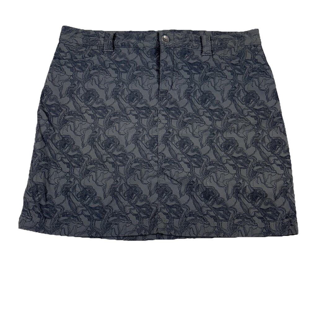 Eddie Bauer Travex Womens 10 Skort Skirt w/ Shorts Pockets Topography Hiking